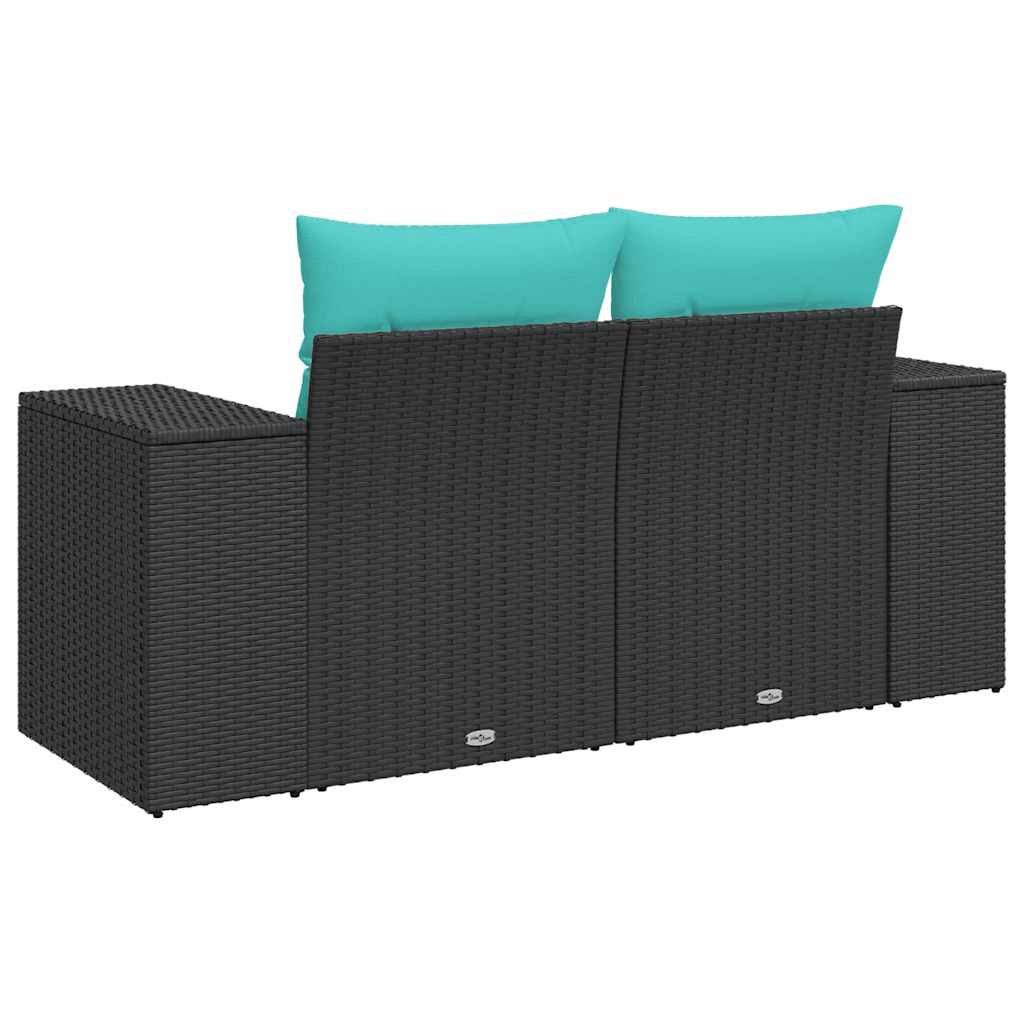 Gartensofa Mit Kissen 2-Sitzer Poly Rattan