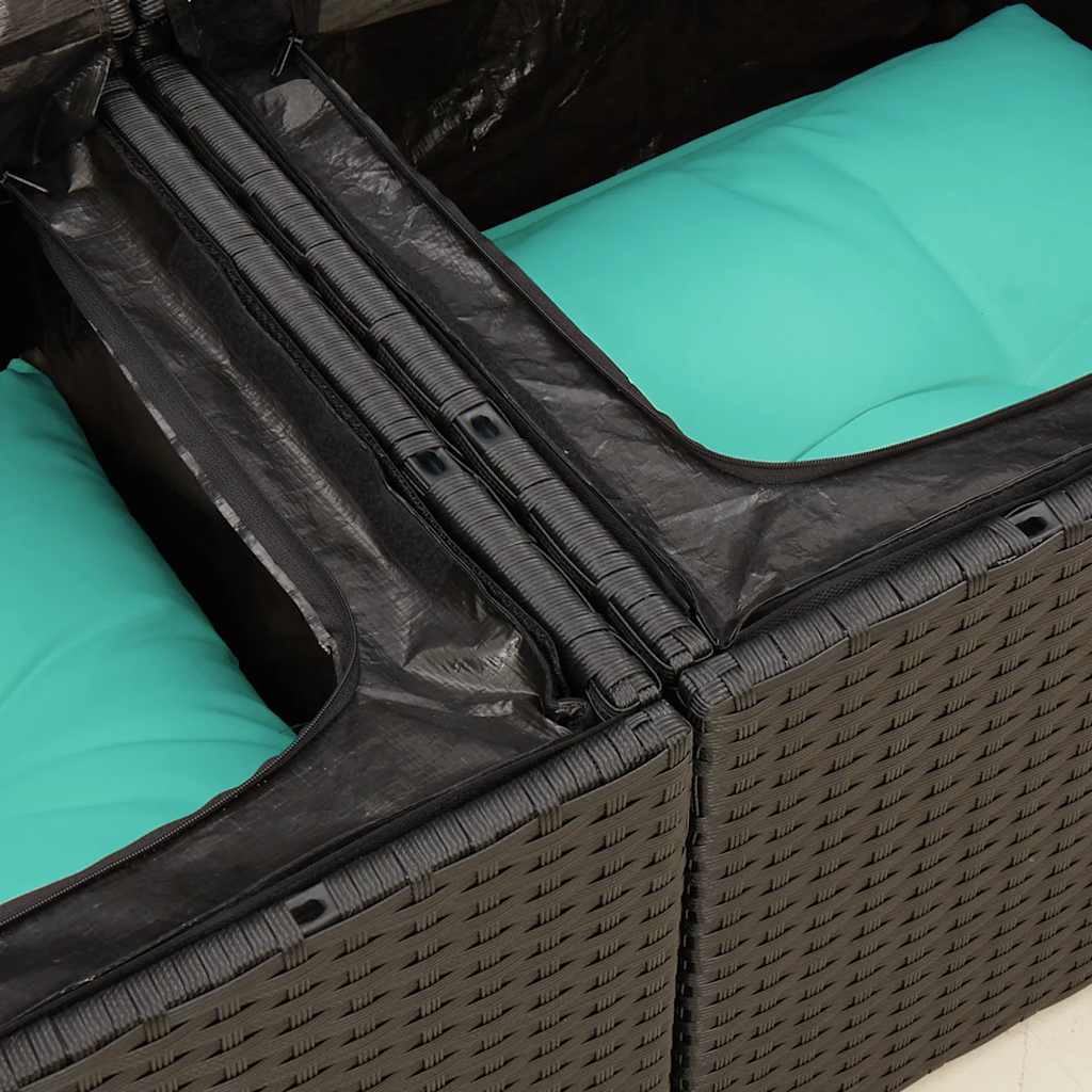 Gartensofa Mit Kissen 2-Sitzer Poly Rattan