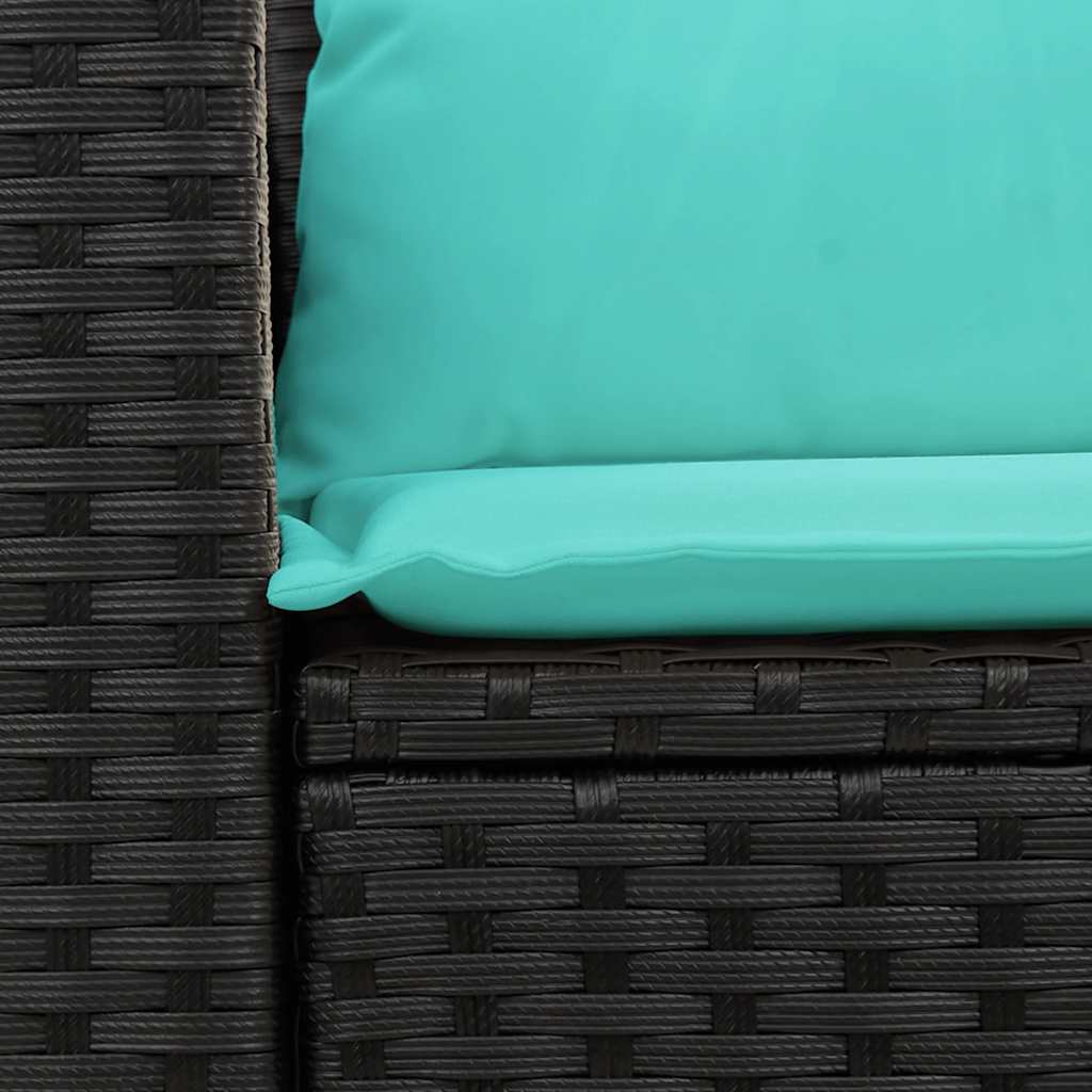Gartensofa Mit Kissen 2-Sitzer Poly Rattan
