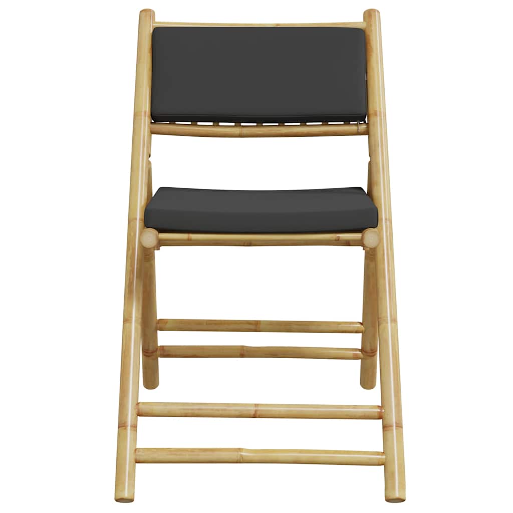 5-Tlg. Bistro-Set Klappbar Mit En Kissen Bambus