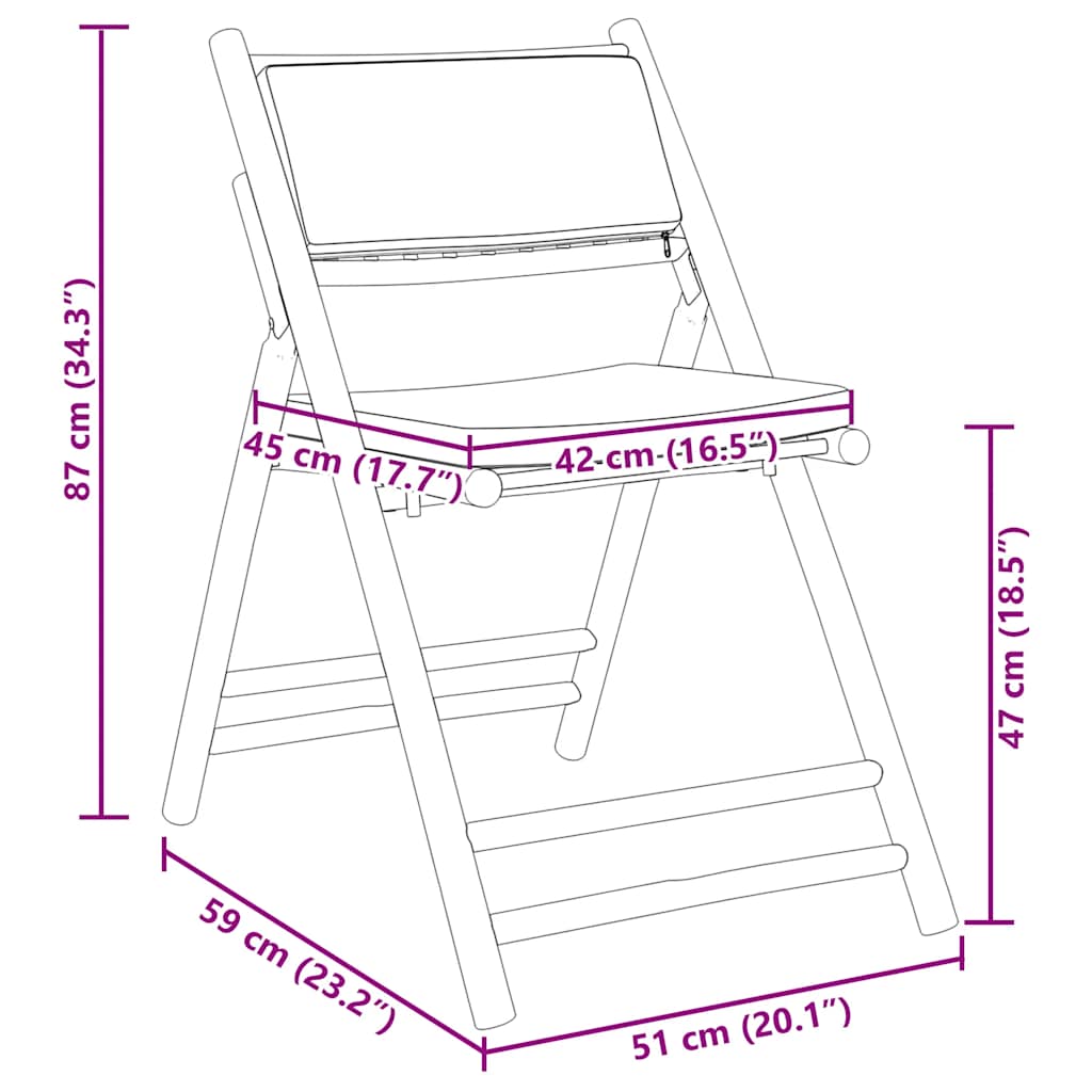 5-Tlg. Bistro-Set Klappbar Mit En Kissen Bambus