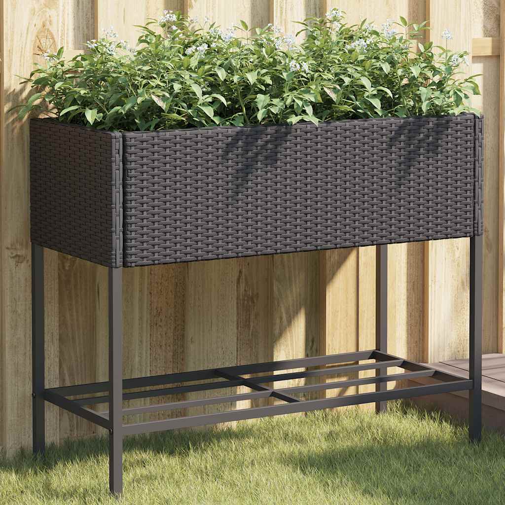 Pflanzkübel Mit Ablage Poly Rattan