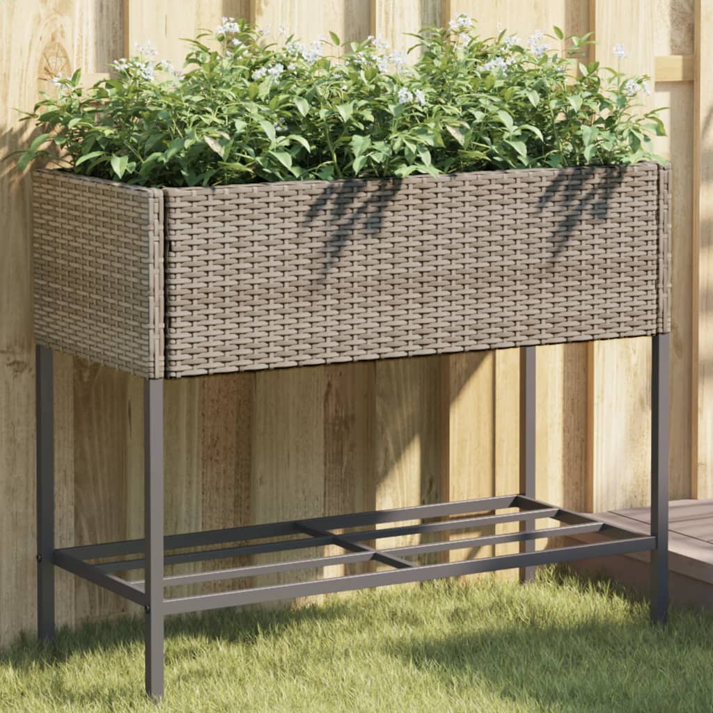 Pflanzkübel Mit Ablage Poly Rattan