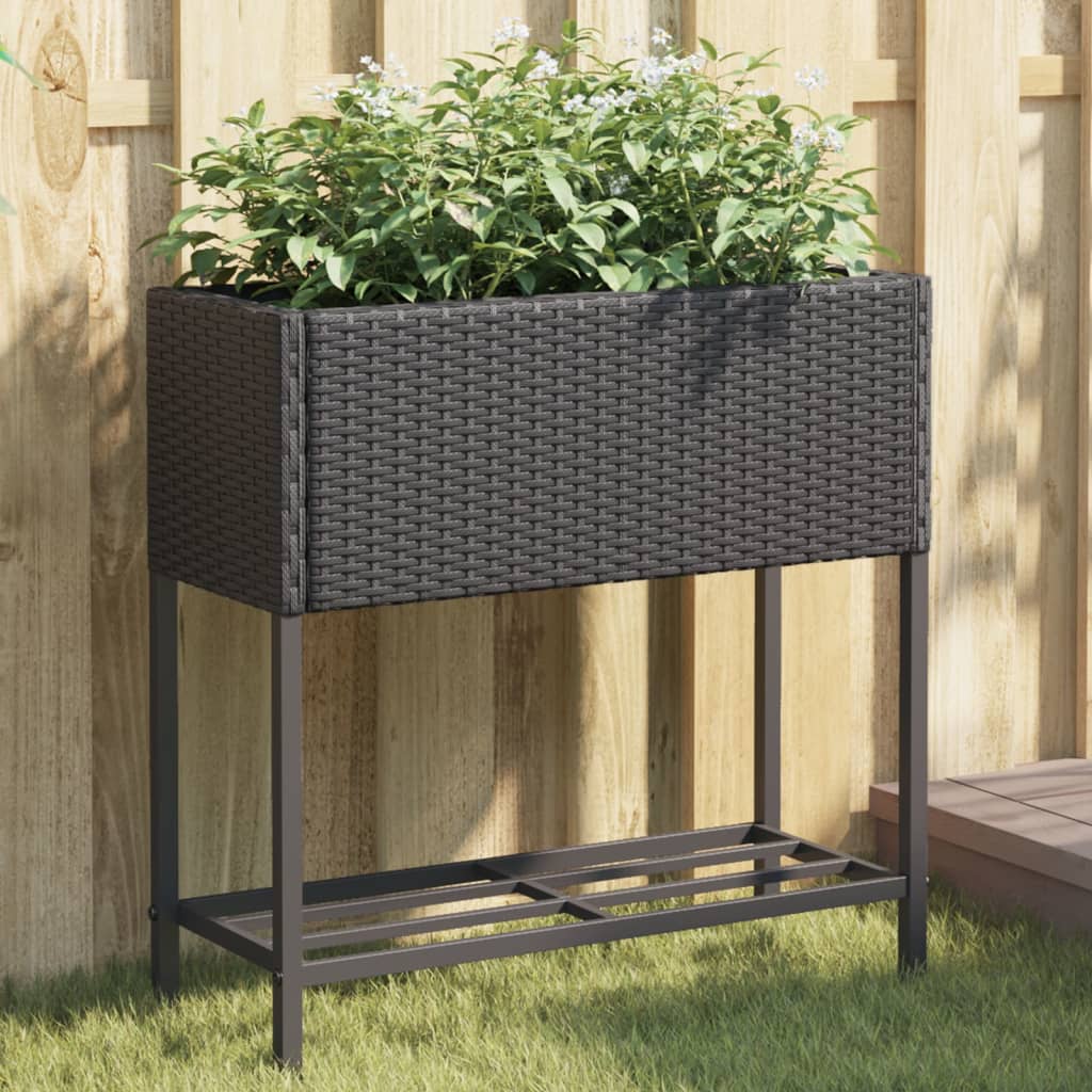 Pflanzkübel Mit Ablage Poly Rattan