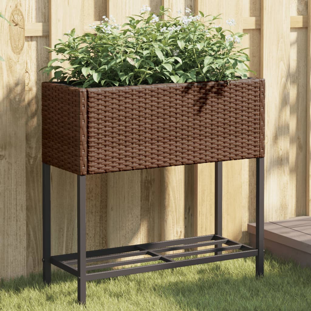 Pflanzkübel Mit Ablage Poly Rattan