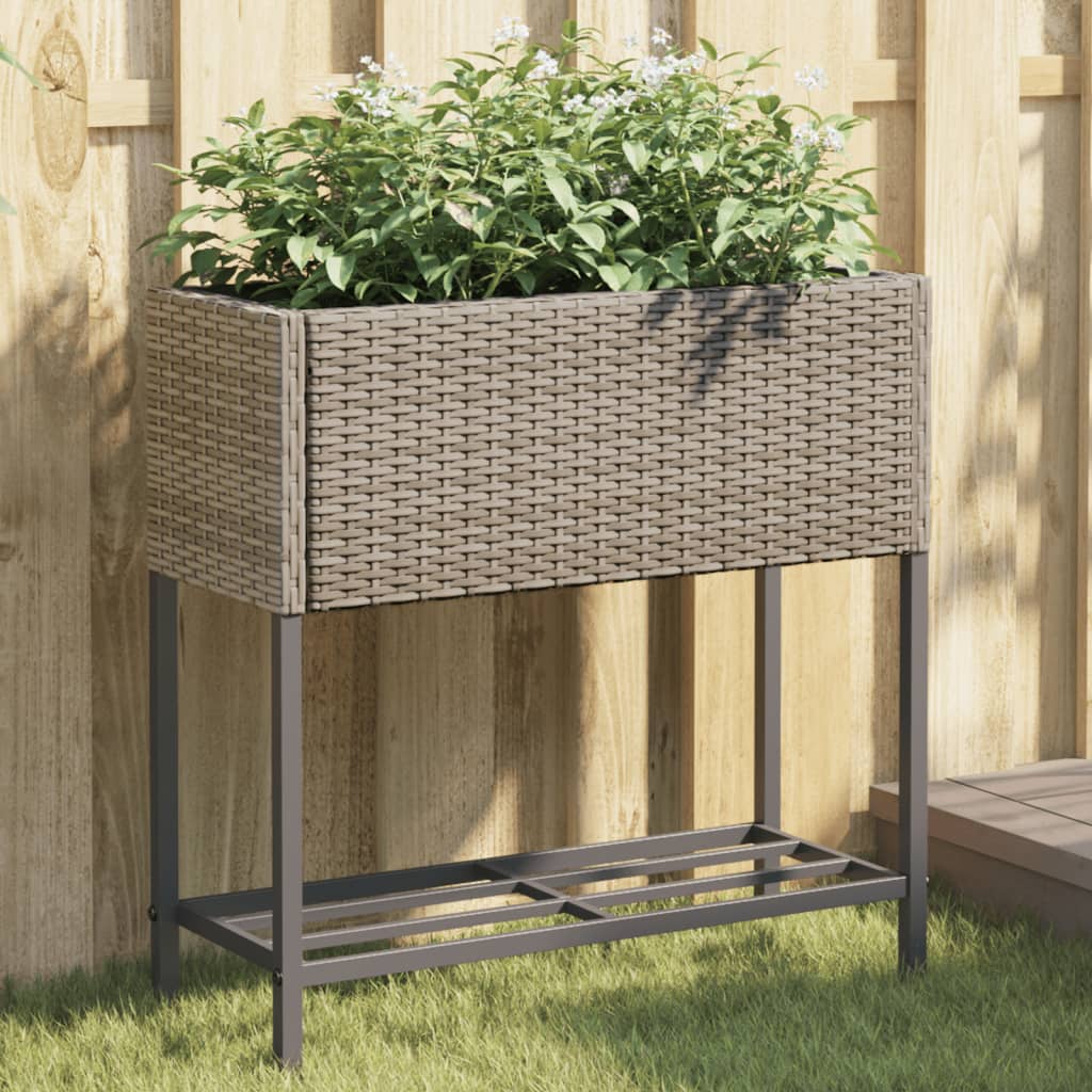 Pflanzkübel Mit Ablage Poly Rattan