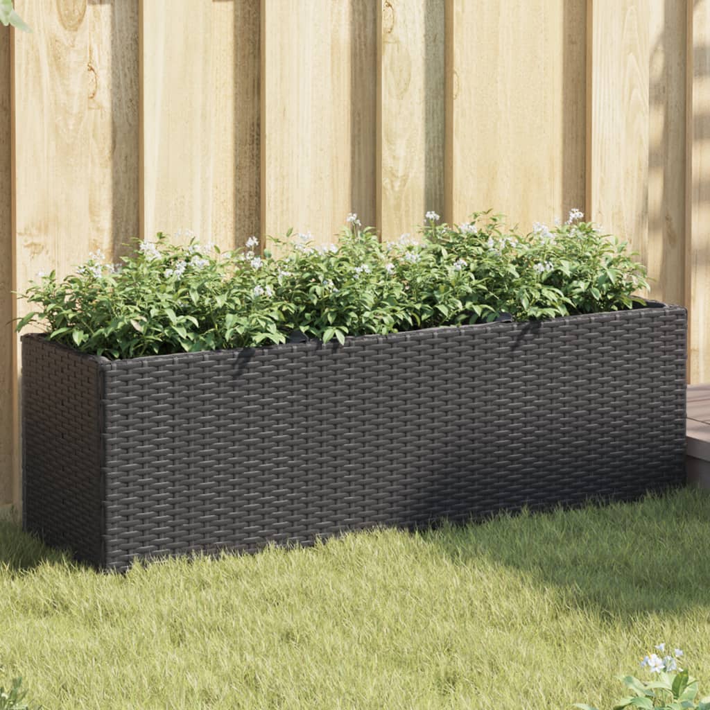 Pflanzkübel Mit Rollen 3 Töpfe Poly-Rattan