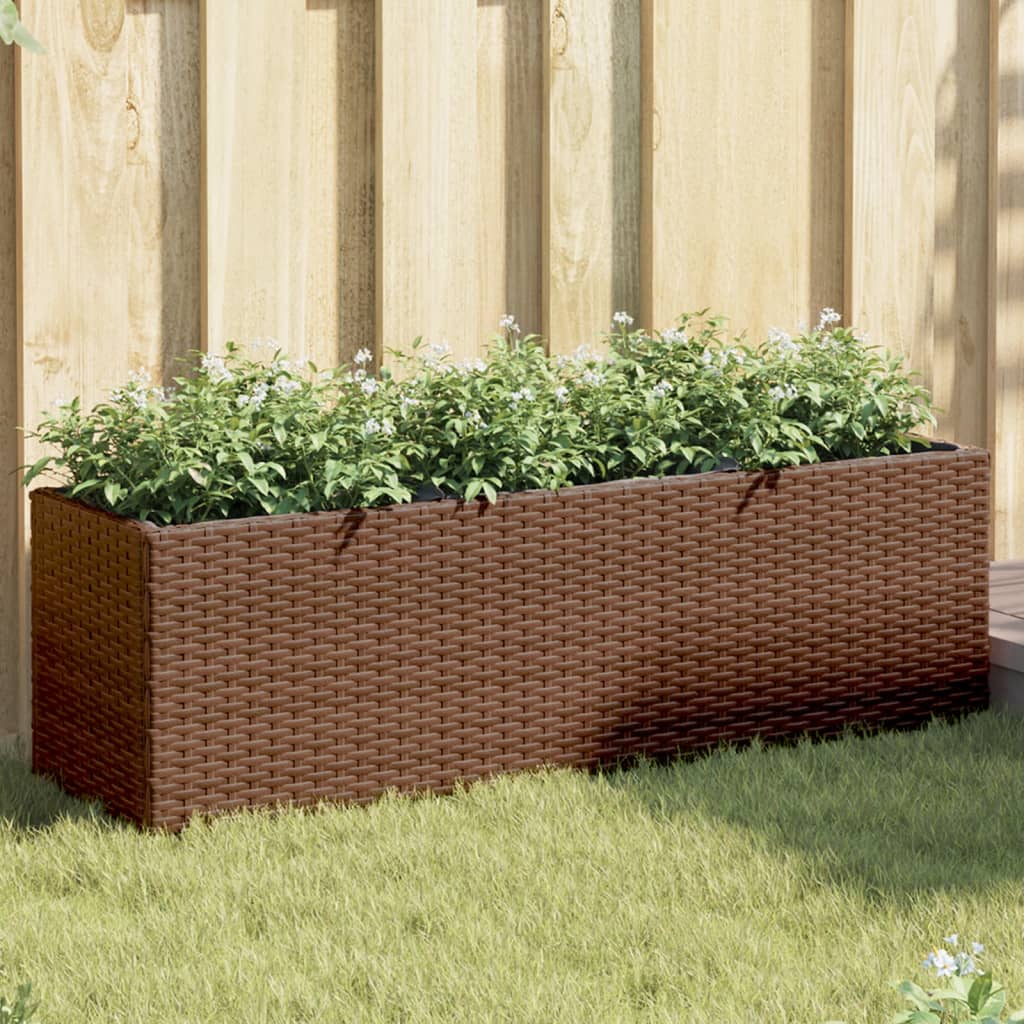 Pflanzkübel Mit Rollen 3 Töpfe Poly-Rattan