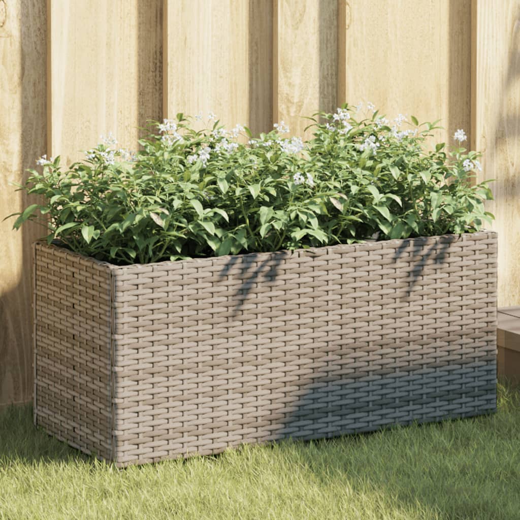 Pflanzkübel Mit Rollen 3 Töpfe Poly-Rattan