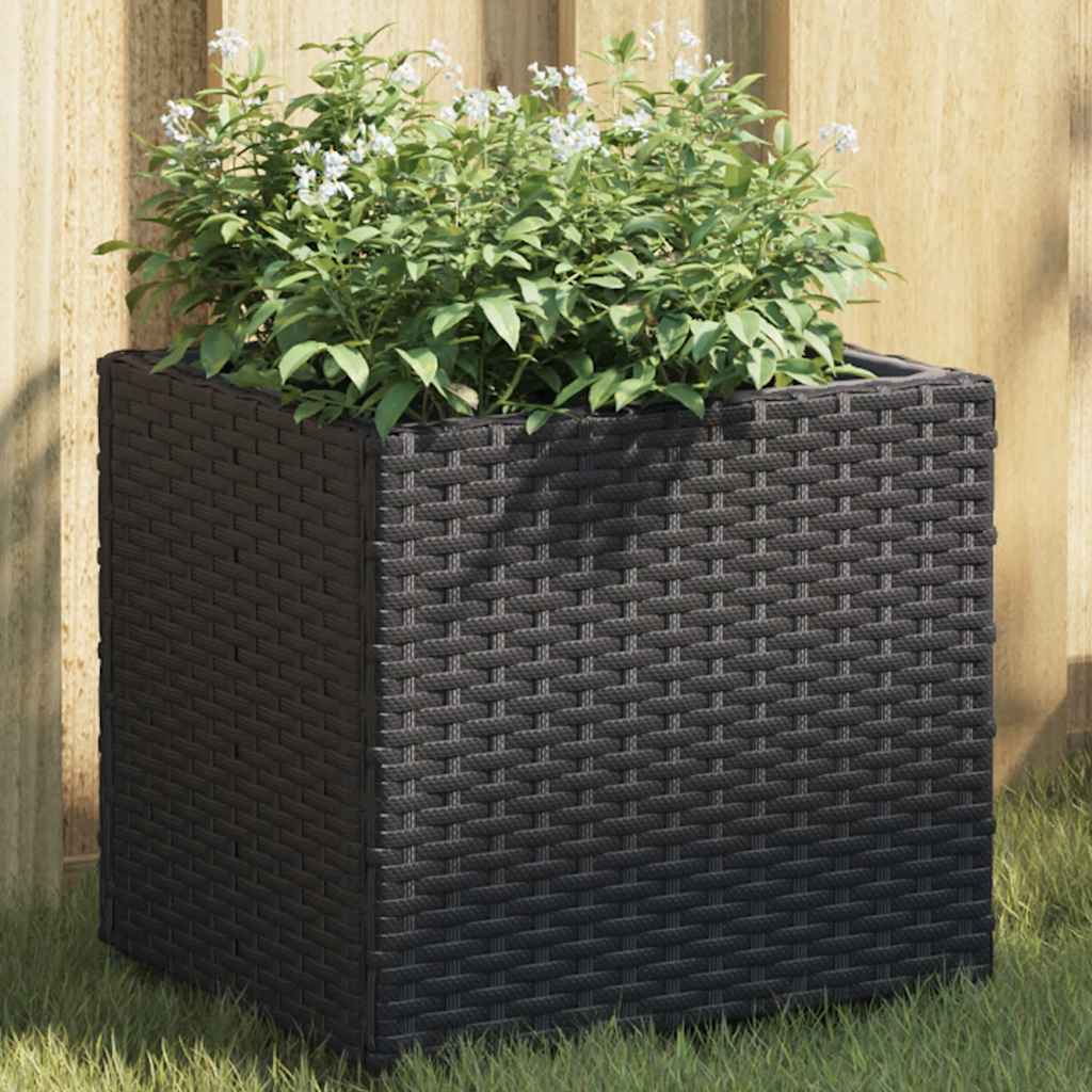 Pflanzkübel Mit Rollen 3 Töpfe Poly-Rattan
