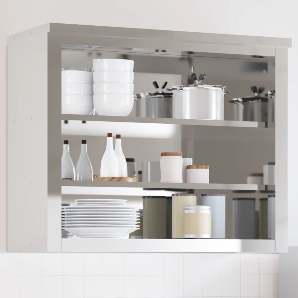 Küchen-Wandschrank Mit Ablagen Edelstahl