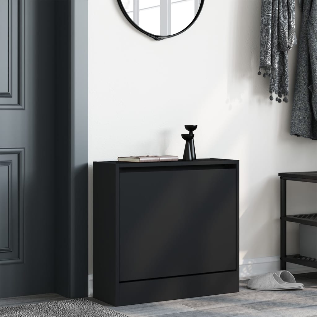 Schuhschrank Holzwerkstoff Schwarz