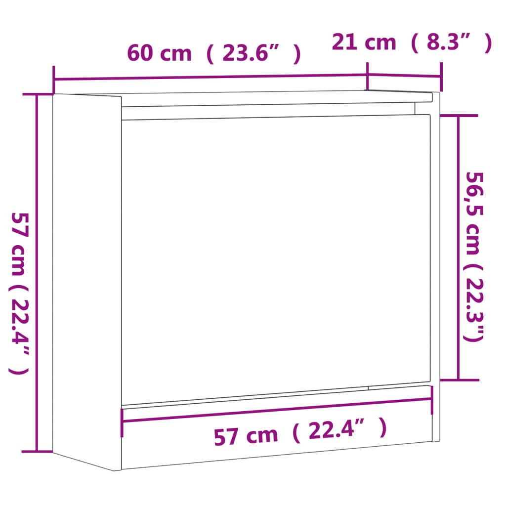 Schuhschrank Holzwerkstoff Schwarz