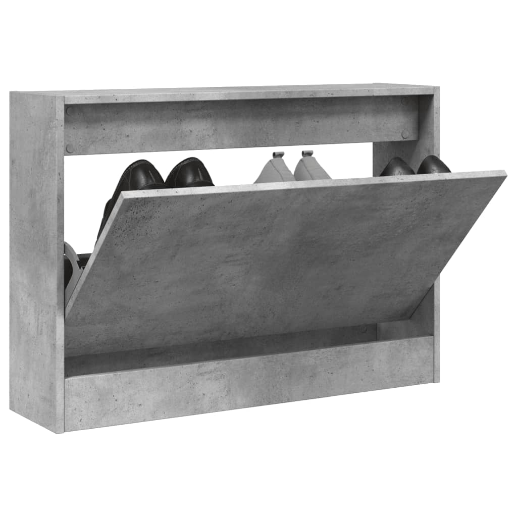 Schuhschrank 80X21X125,5 Cm Holzwerkstoff Betongrau