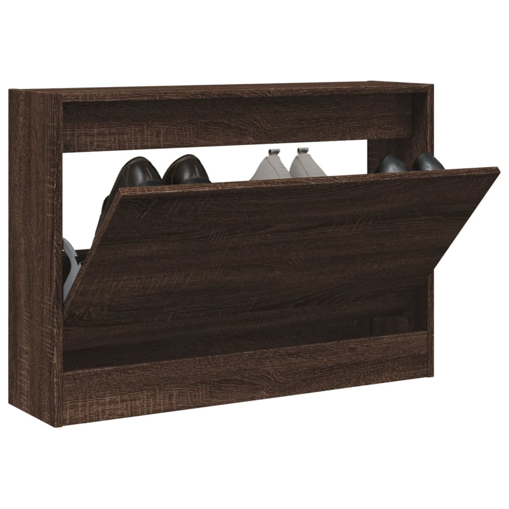 Schuhschrank Braun Eichen-Optik 60X34X63,5 Cm Holzwerkstoff Braune Eiche
