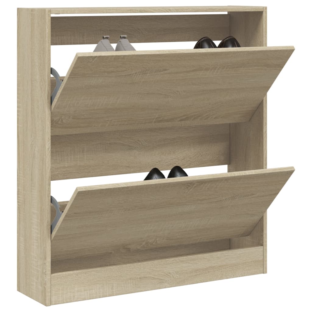Schuhschrank Sonoma-Eiche 80X21X87,5 Cm Holzwerkstoff Sonoma Eiche