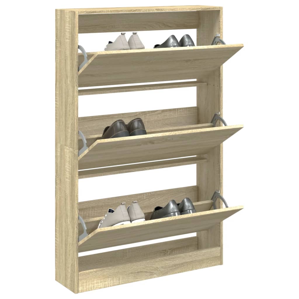 Schuhschrank Sonoma-Eiche 80X21X87,5 Cm Holzwerkstoff Sonoma Eiche