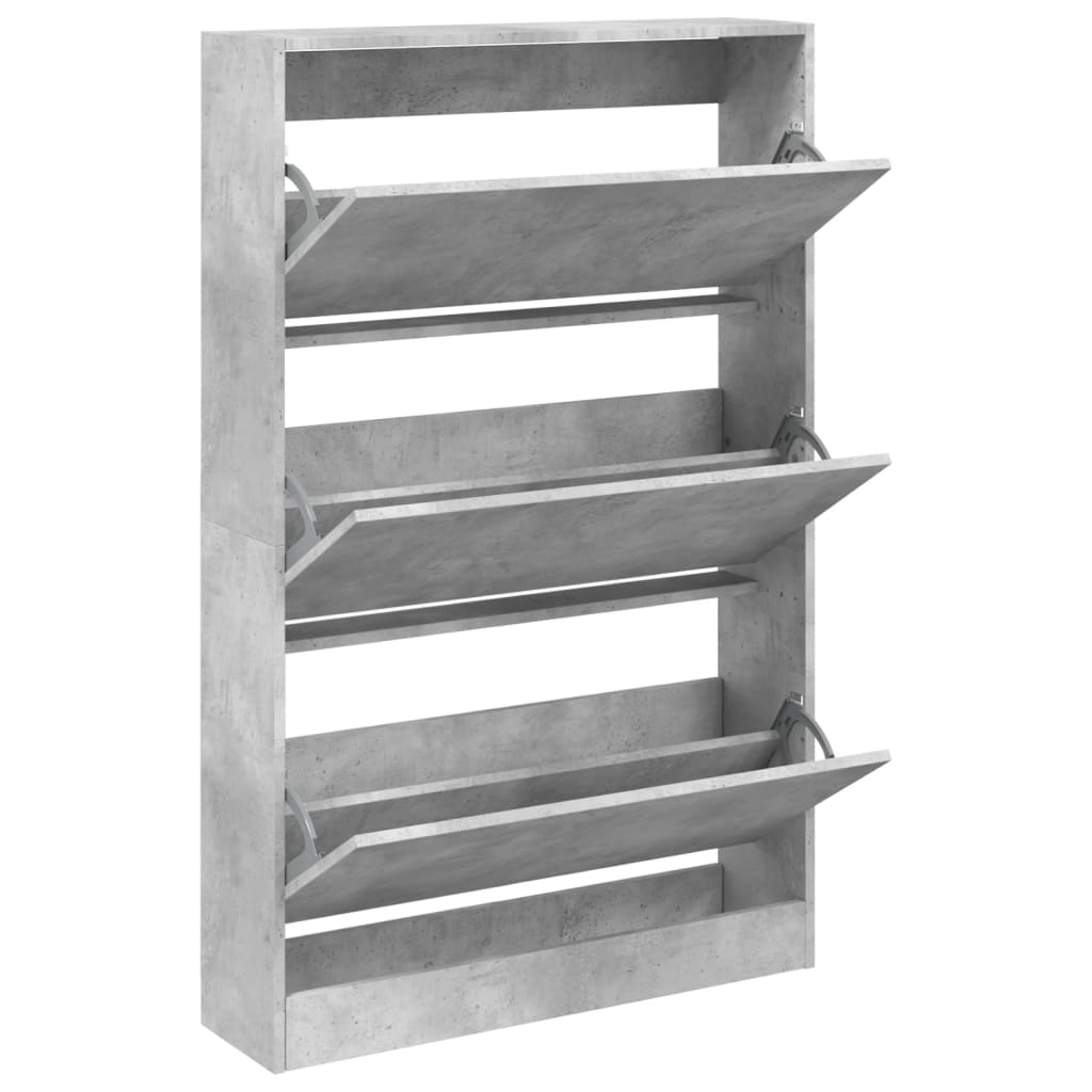 Schuhschrank 80X21X125,5 Cm Holzwerkstoff Betongrau