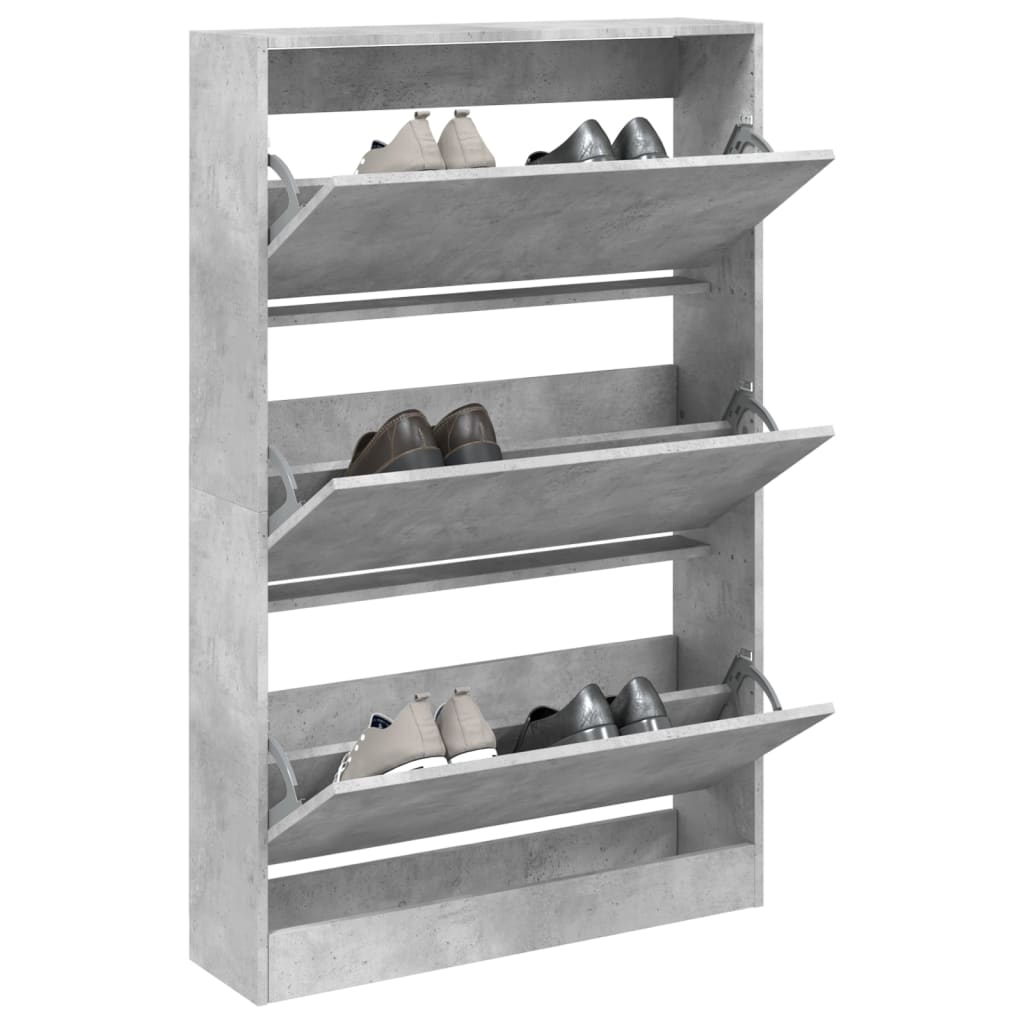 Schuhschrank 80X21X125,5 Cm Holzwerkstoff Betongrau