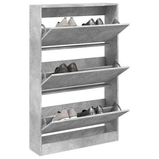 Schuhschrank 80X21X125,5 Cm Holzwerkstoff Betongrau