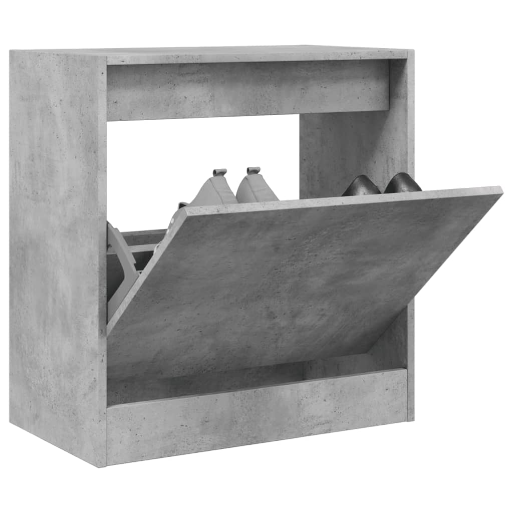 Schuhschrank 80X21X125,5 Cm Holzwerkstoff Betongrau