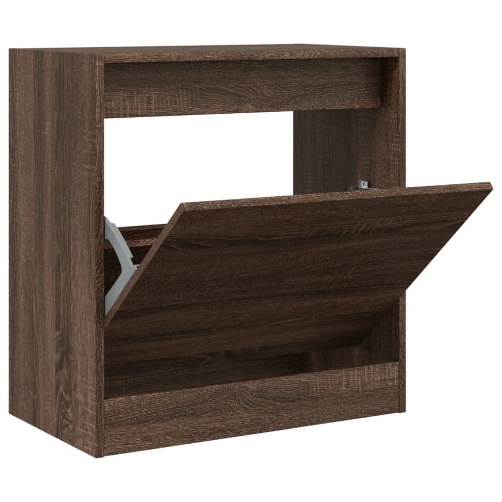 Schuhschrank Braun Eichen-Optik 60X34X63,5 Cm Holzwerkstoff Braune Eiche