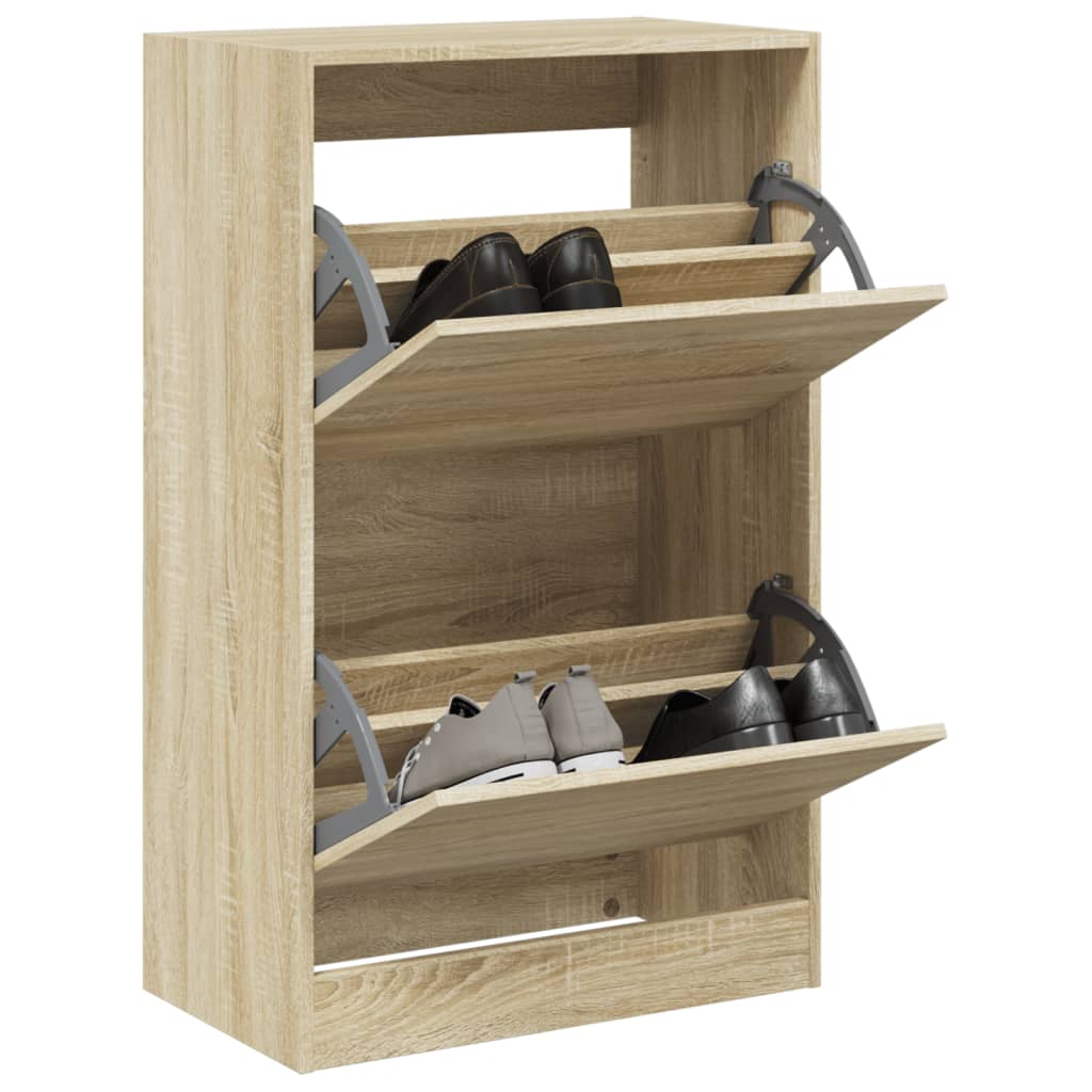 Schuhschrank Sonoma-Eiche 80X21X87,5 Cm Holzwerkstoff Sonoma Eiche
