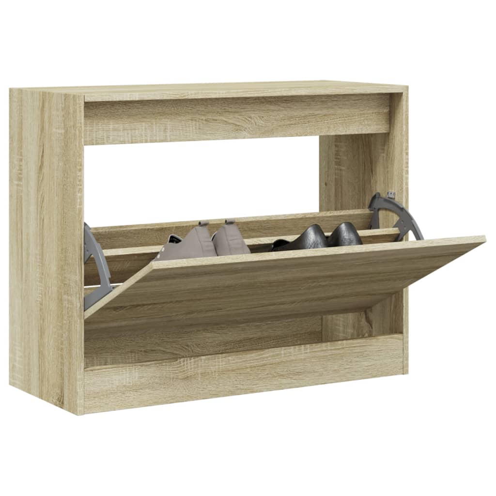 Schuhschrank Sonoma-Eiche 80X21X87,5 Cm Holzwerkstoff Sonoma Eiche