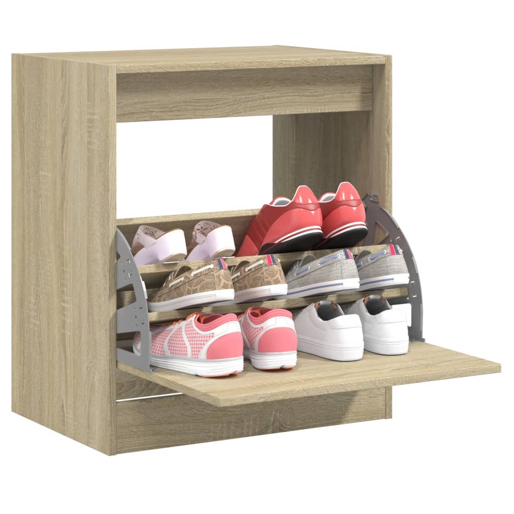 Schuhschrank Sonoma-Eiche 80X21X87,5 Cm Holzwerkstoff Sonoma Eiche