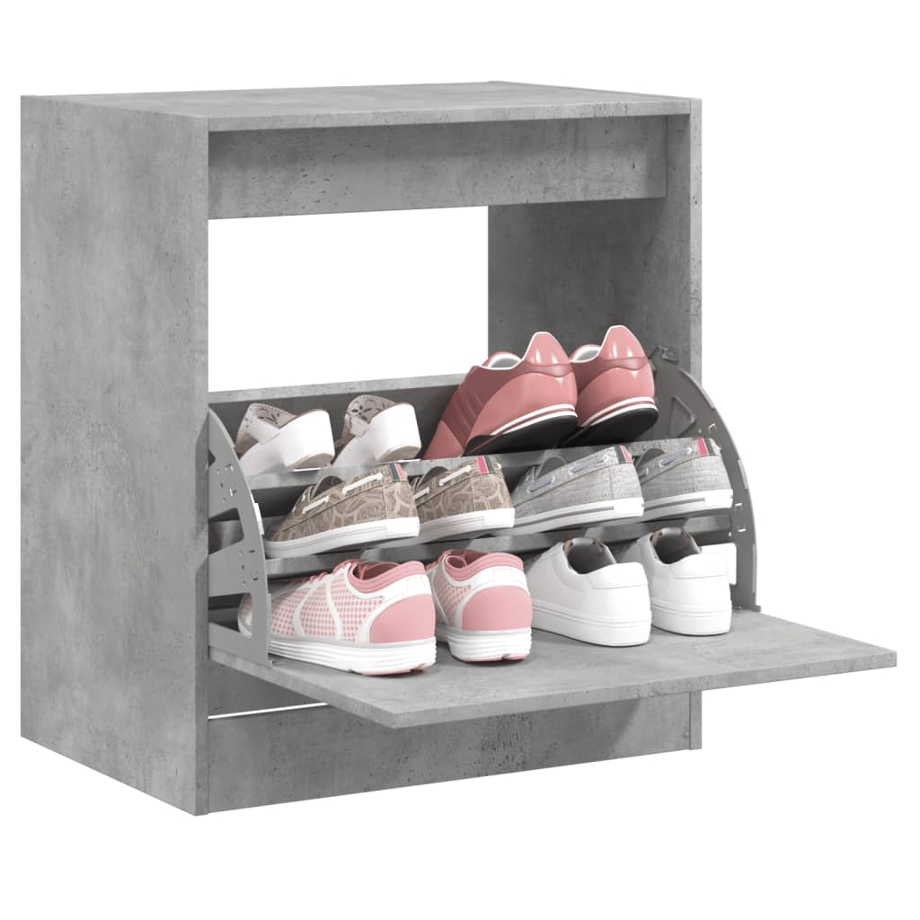 Schuhschrank 80X21X125,5 Cm Holzwerkstoff Betongrau