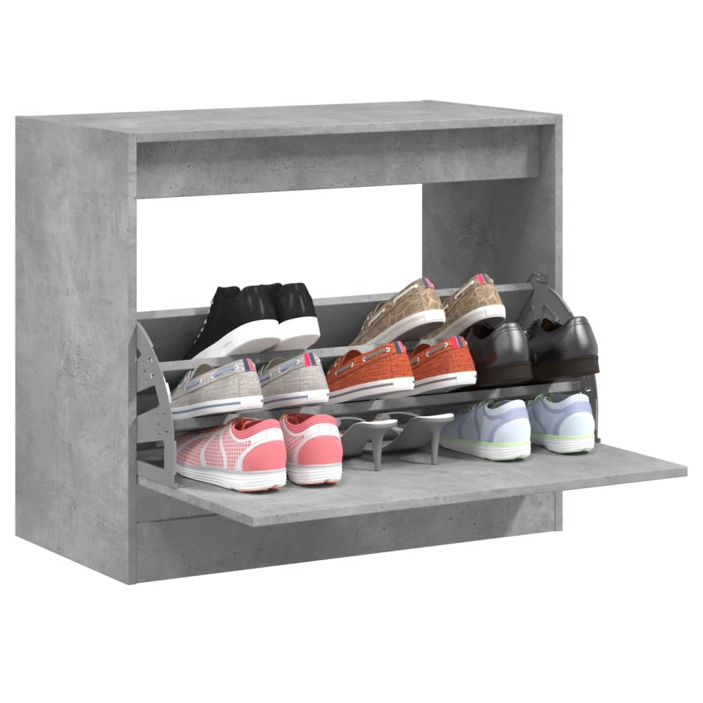 Schuhschrank 80X21X125,5 Cm Holzwerkstoff Betongrau