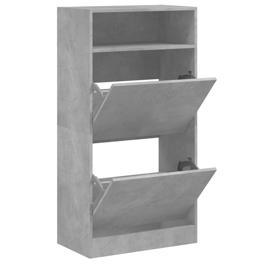 Schuhschrank 60X34X116 Cm Holzwerkstoff Betongrau