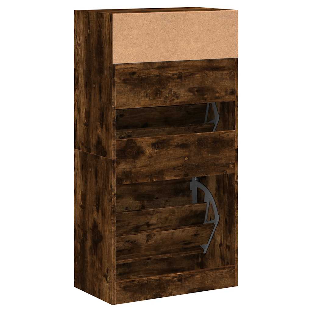 Schuhschrank 60X34X116 Cm Holzwerkstoff Räuchereiche
