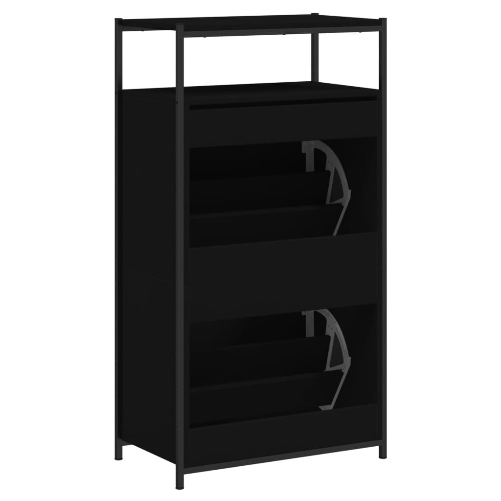 Schuhschrank 60X34X112 Cm Holzwerkstoff Schwarz