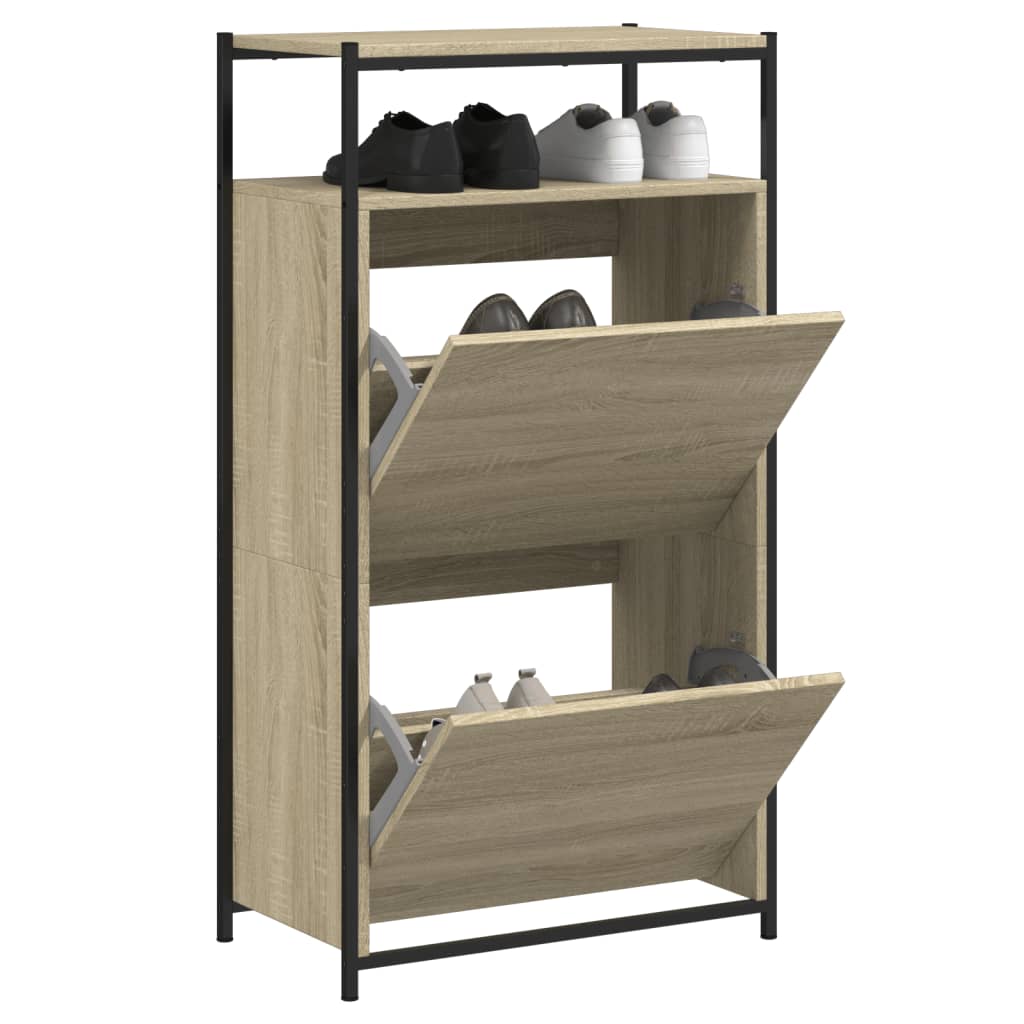 Schuhschrank Sonoma-Eiche 75X34X112 Cm Holzwerkstoff Sonoma Eiche