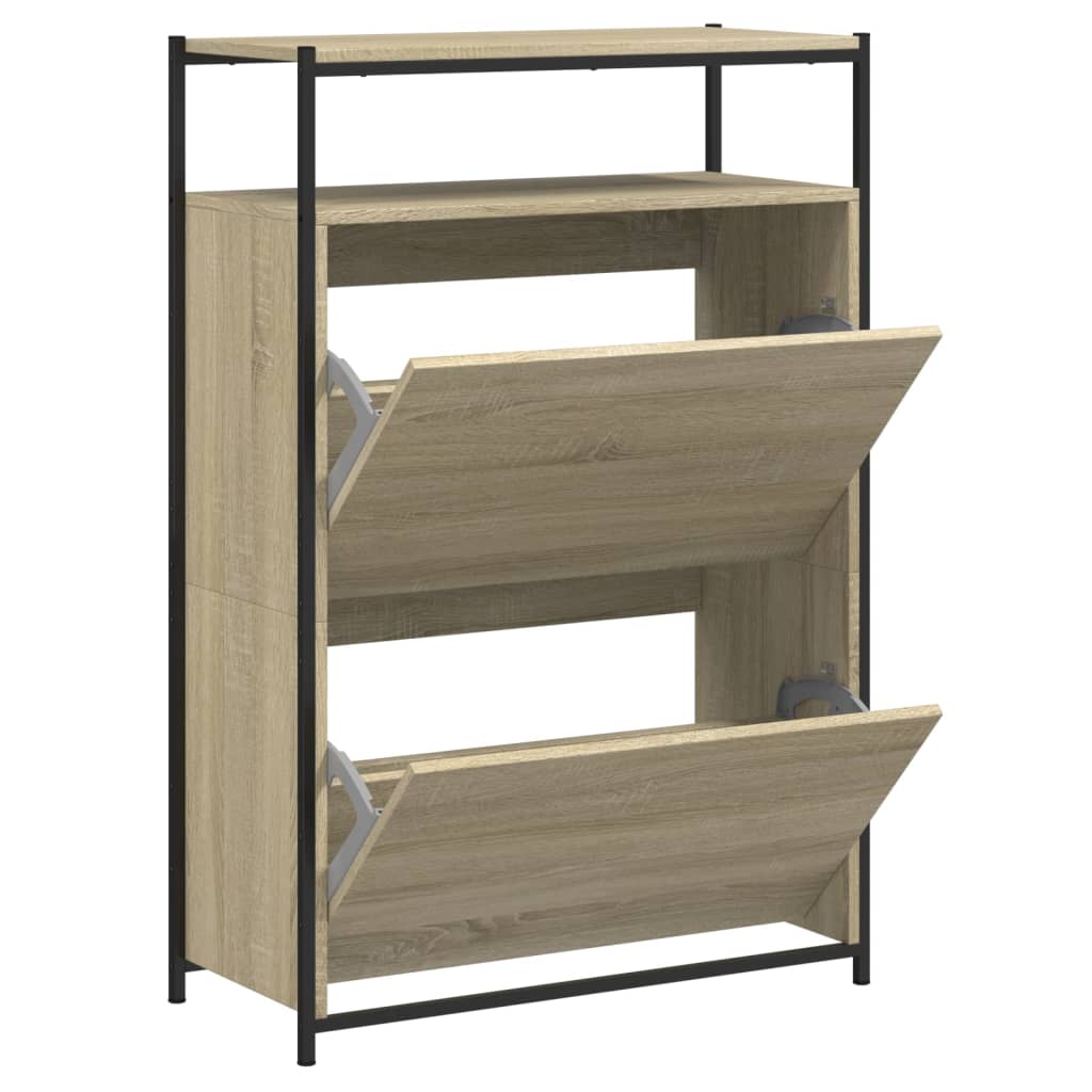 Schuhschrank Sonoma-Eiche 75X34X112 Cm Holzwerkstoff Sonoma Eiche