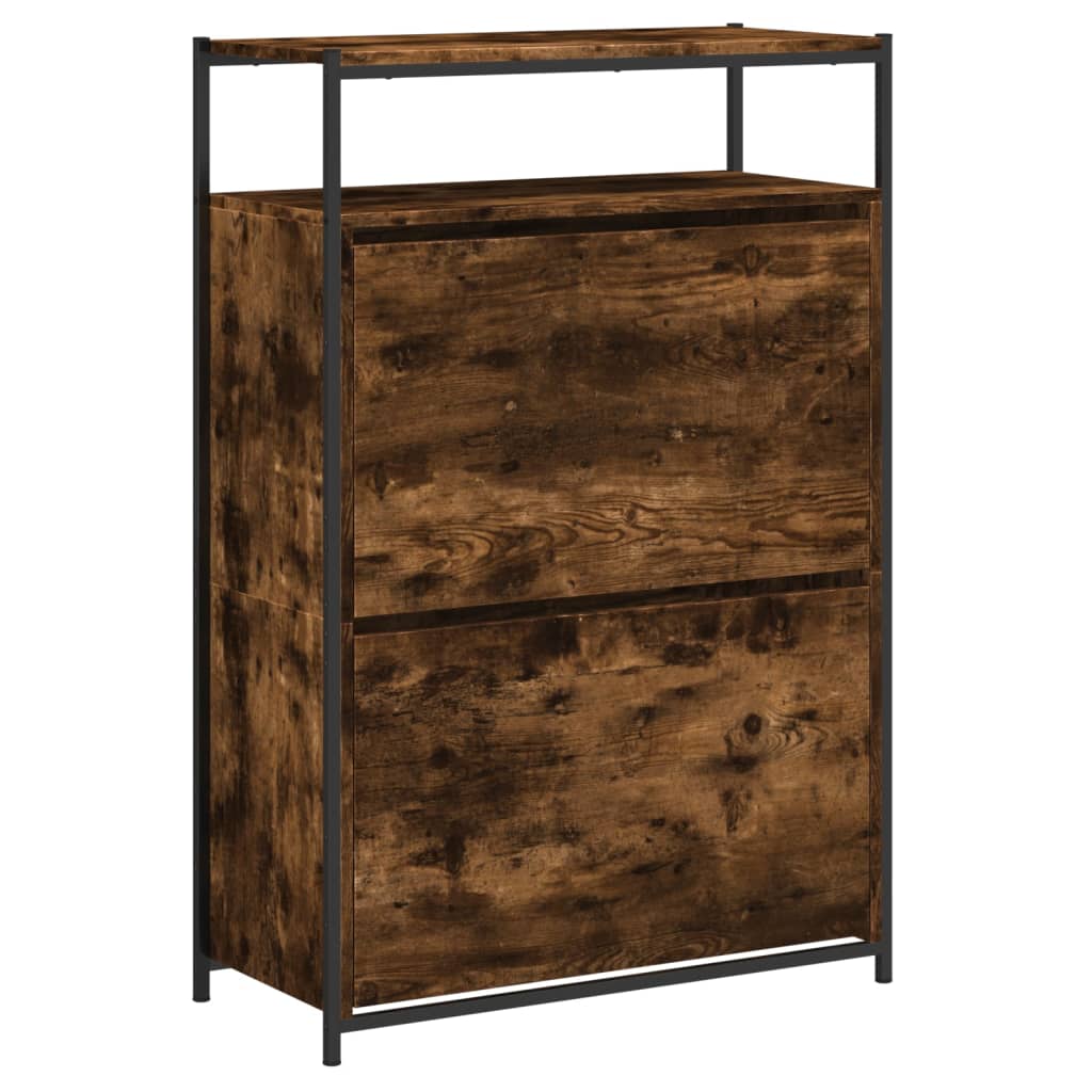 Schuhschrank 75X34X112 Cm Holzwerkstoff Räuchereiche