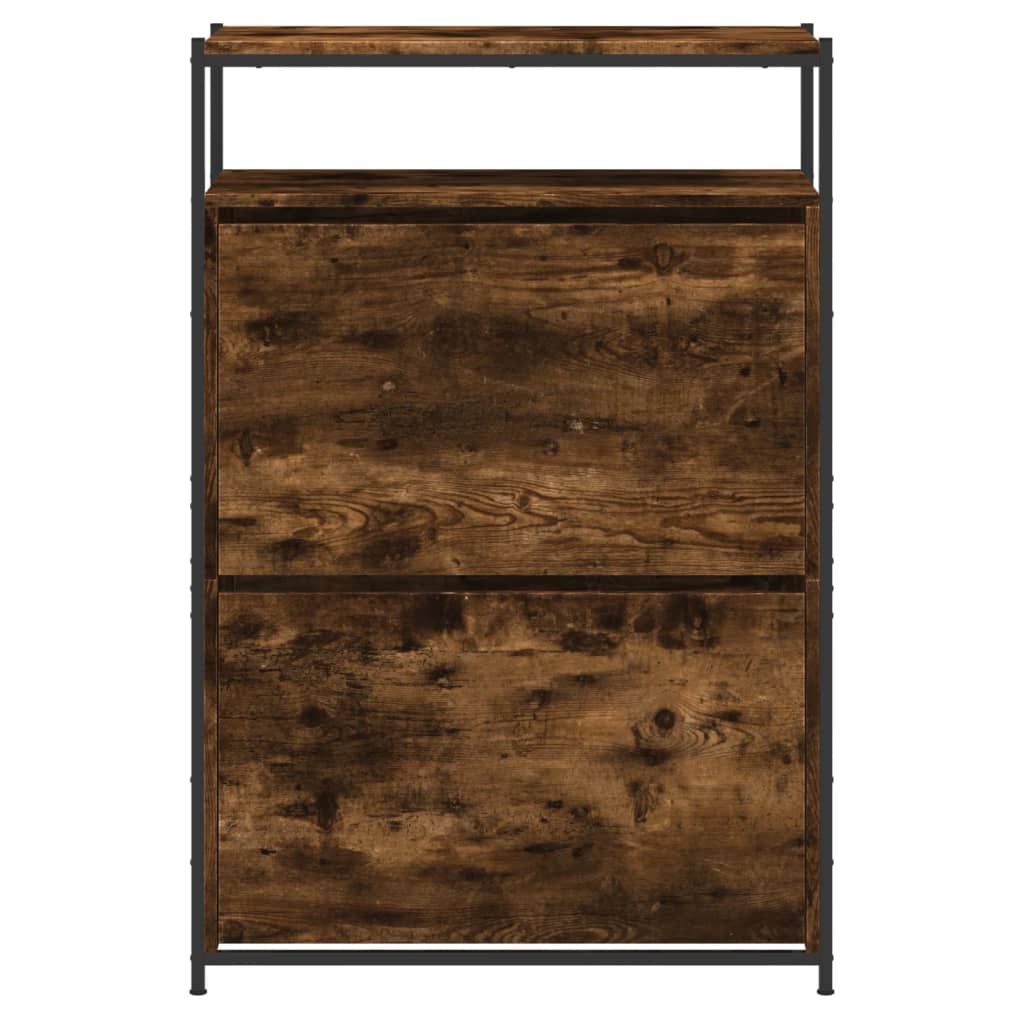 Schuhschrank 75X34X112 Cm Holzwerkstoff Räuchereiche
