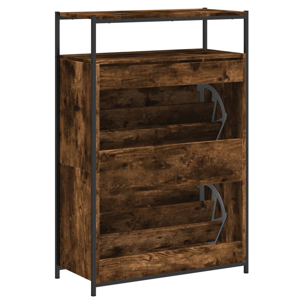 Schuhschrank 75X34X112 Cm Holzwerkstoff Räuchereiche