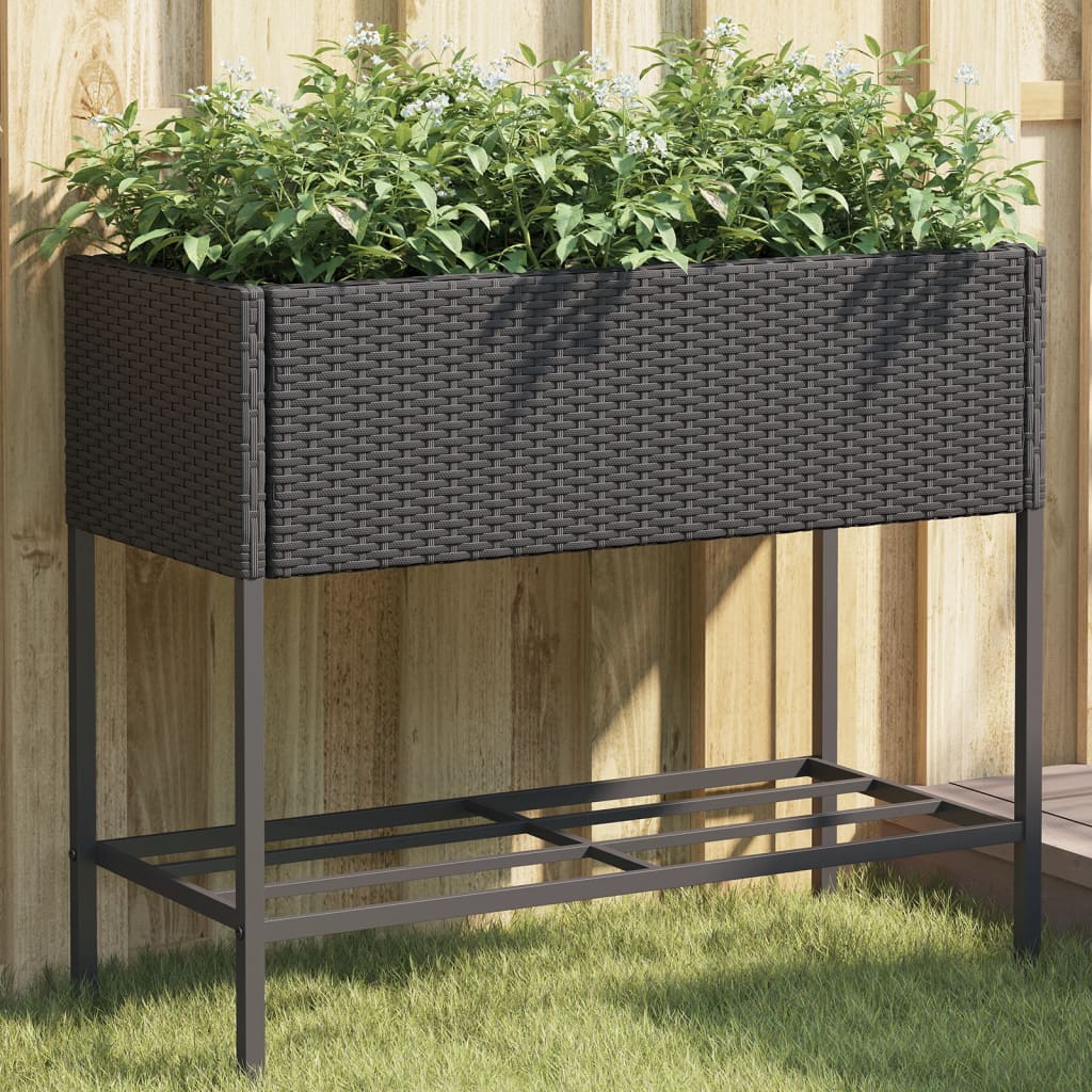 Pflanzkübel Mit Ablage Poly Rattan