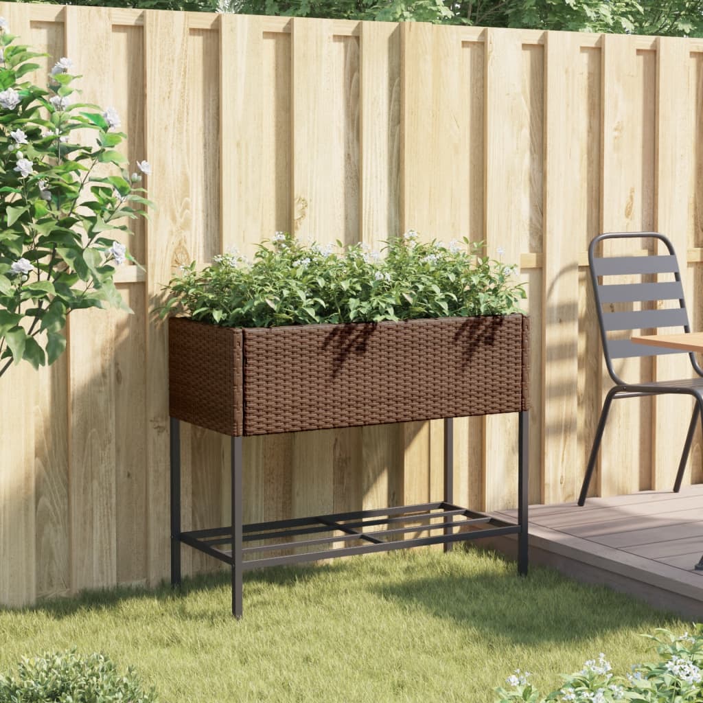 Pflanzkübel Mit Ablage Poly Rattan