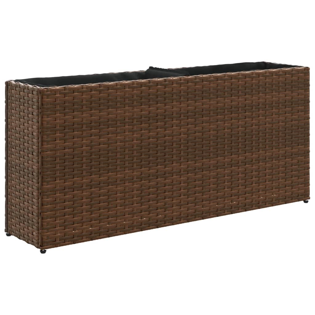 Hochbeet Mit 2 Fächern 90X20X40 Cm Poly Rattan