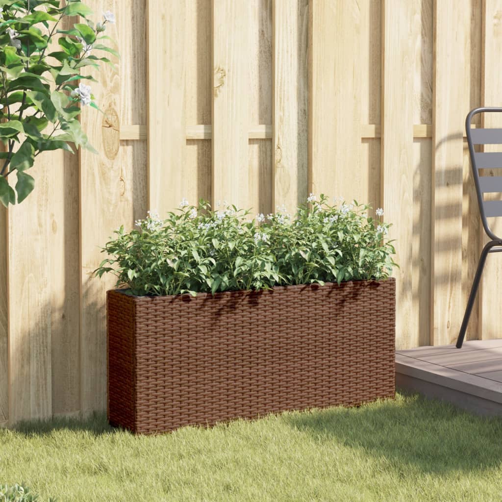 Hochbeet Mit 2 Fächern 90X20X40 Cm Poly Rattan