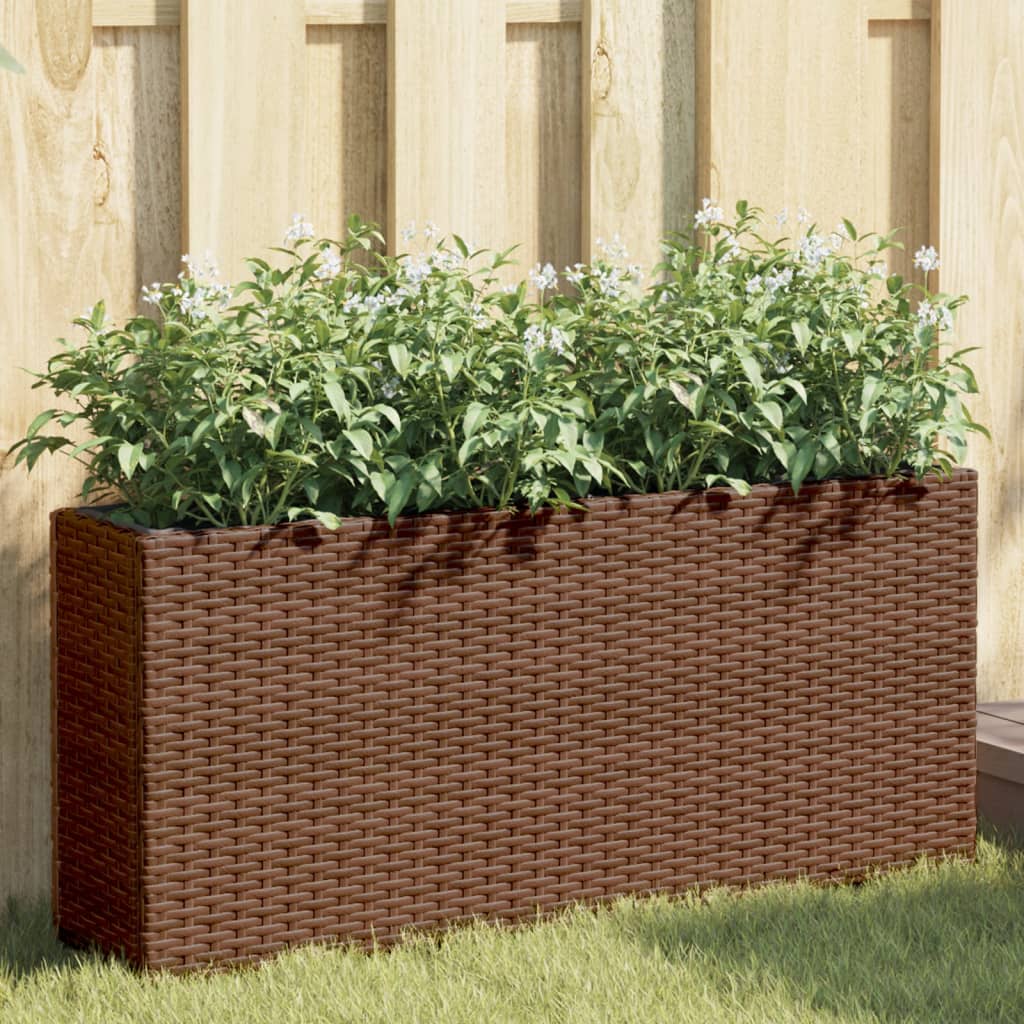 Hochbeet Mit 2 Fächern 90X20X40 Cm Poly Rattan