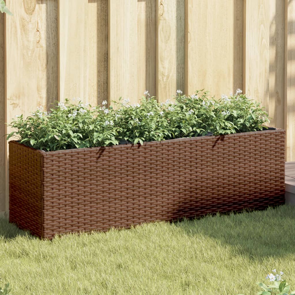 Pflanzkübel Mit Rollen 3 Töpfe Poly-Rattan
