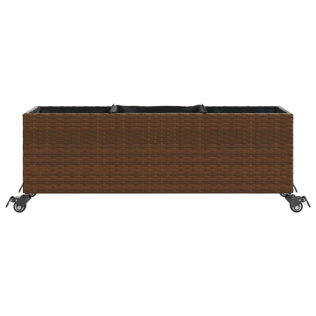 Pflanzkübel Mit Rollen 3 Töpfe Poly-Rattan