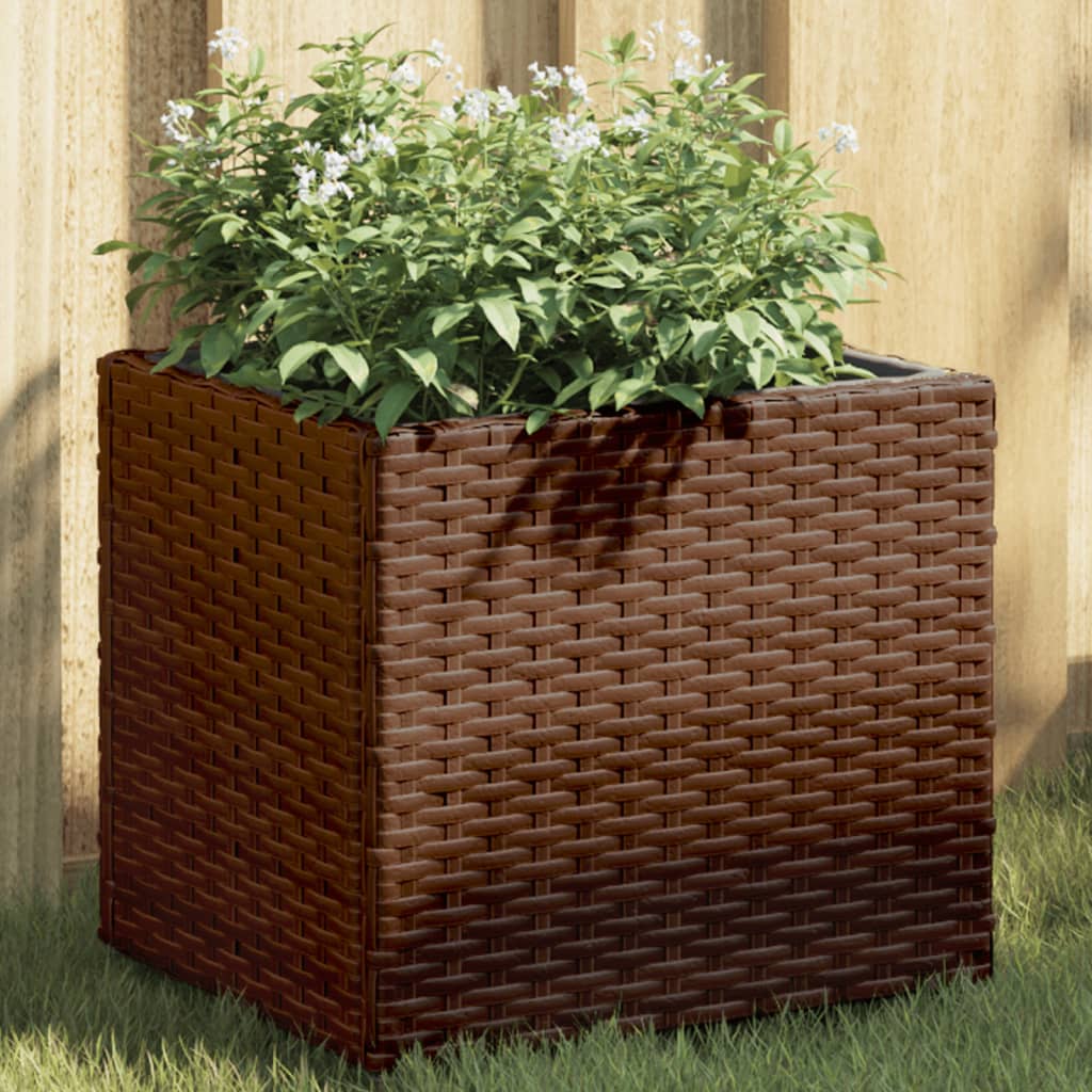 Pflanzkübel Mit Rollen 3 Töpfe Poly-Rattan