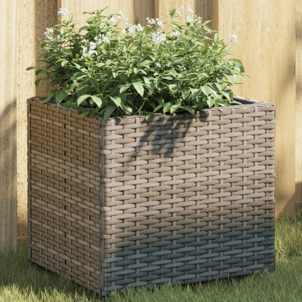 Pflanzkübel Mit Rollen 3 Töpfe Poly-Rattan