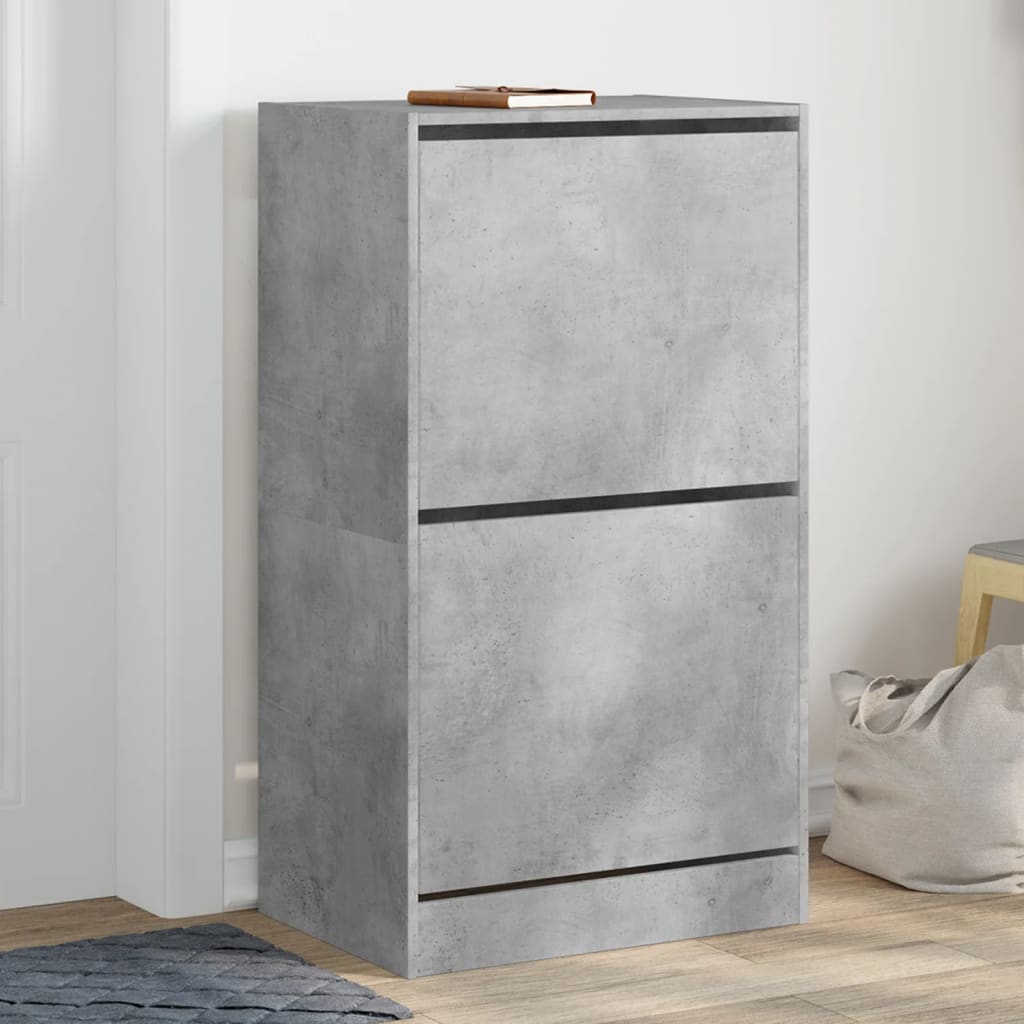 Schuhschrank 80X21X125,5 Cm Holzwerkstoff Betongrau