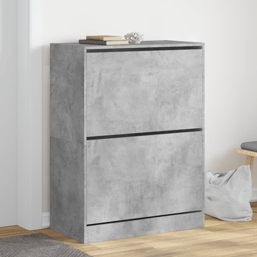 Schuhschrank 80X21X125,5 Cm Holzwerkstoff Betongrau